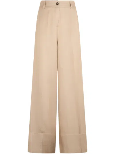 Liu •jo Wide-leg Trousers In Neutrals