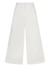 Liu •jo White Ramie Trousers With Semi-sheer Construction