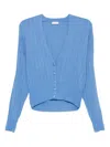 Liu •jo Wide-ribbed Cardigan In Blue