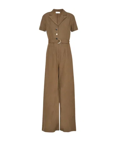 Liu •jo Wide-leg Jumpsuit In Brown