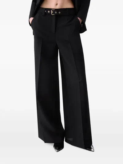 Liu •jo Wide-leg Trousers With Belt In Black