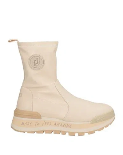 Liu •jo Woman Ankle Boots Beige Size 8 Leather