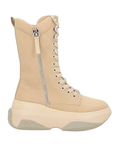 Liu •jo Woman Ankle Boots Beige Size 9 Textile Fibers