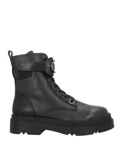Liu •jo Woman Ankle Boots Black Size 10 Leather