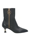 Liu •jo Woman Ankle Boots Black Size 10 Soft Leather In Black