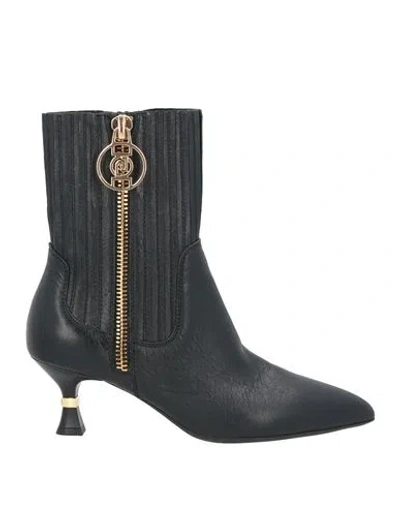 Liu •jo Woman Ankle Boots Black Size 10 Soft Leather