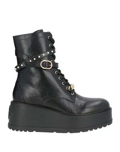 Liu •jo Woman Ankle Boots Black Size 11 Leather