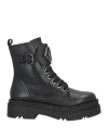 Liu •jo Woman Ankle Boots Black Size 12 Calfskin In Black
