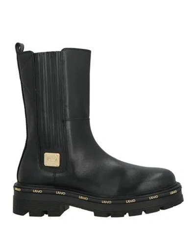 Liu •jo Woman Ankle Boots Black Size 6 Calfskin