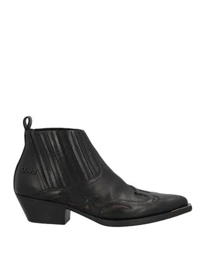 Liu •jo Woman Ankle Boots Black Size 6 Calfskin