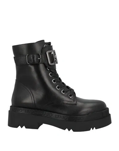 Liu •jo Woman Ankle Boots Black Size 6 Soft Leather