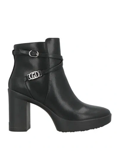 Liu •jo Woman Ankle Boots Black Size 7 Leather