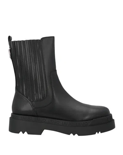 Liu •jo Woman Ankle Boots Black Size 7 Leather