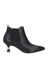 Liu •jo Woman Ankle Boots Black Size 8 Leather In Black