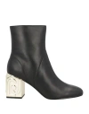 Liu •jo Woman Ankle Boots Black Size 8 Leather