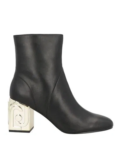 Liu •jo Woman Ankle Boots Black Size 8 Leather