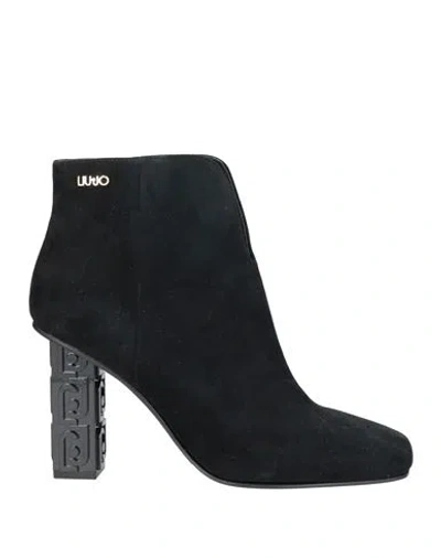 Liu •jo Woman Ankle Boots Black Size 8 Leather In Black