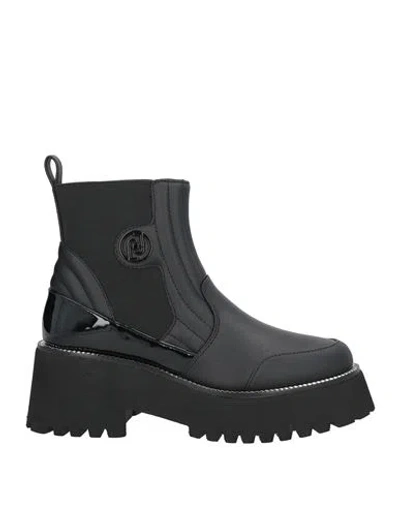 Liu •jo Woman Ankle Boots Black Size 8 Textile Fibers