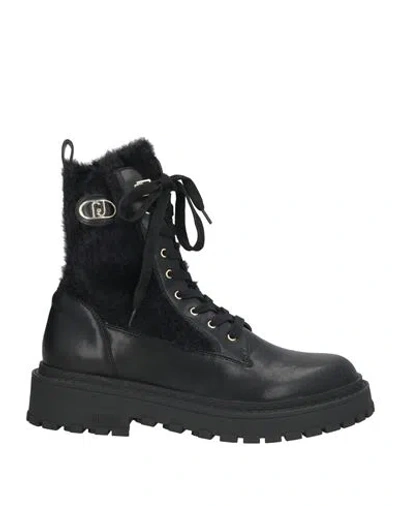 Liu •jo Woman Ankle Boots Black Size 8 Textile Fibers