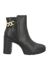 Liu •jo Woman Ankle Boots Black Size 8 Textile Fibers In Black