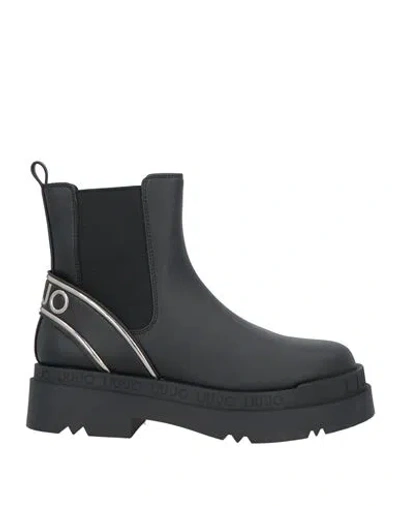 Liu •jo Woman Ankle Boots Black Size 10 Textile Fibers