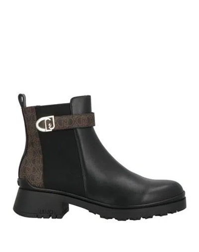 Liu •jo Woman Ankle Boots Black Size 8 Textile Fibers, Synthetisches Material