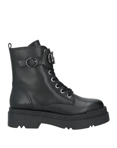 Liu •jo Woman Ankle Boots Black Size 9 Calfskin