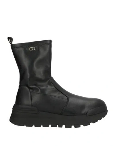Liu •jo Woman Ankle Boots Black Size 9 Synthetic Material