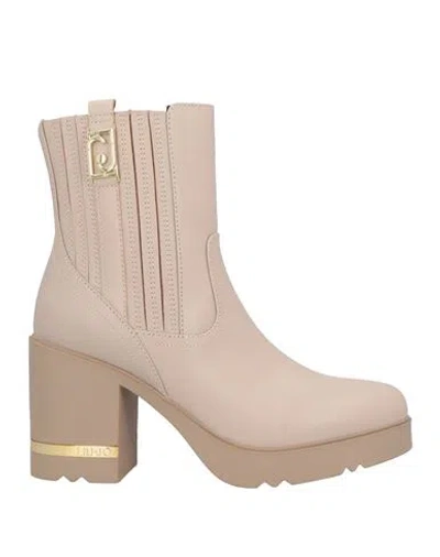 Liu •jo Woman Ankle Boots Blush Size 8 Leather, Textile Fibers In Pink