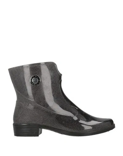 Liu •jo Woman Ankle Boots Charcoal Size 11 Pvc - Polyvinyl Chloride