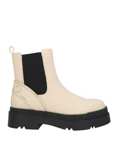 Liu •jo Woman Ankle Boots Cream Size 8 Textile Fibers In Neutral