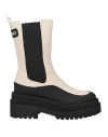 Liu •jo Woman Ankle Boots Ivory Size 12 Soft Leather In White