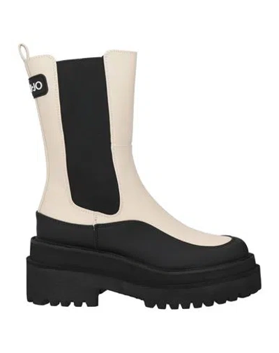 Liu •jo Woman Ankle Boots Ivory Size 12 Soft Leather In White