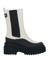 Liu •jo Woman Ankle Boots Ivory Size 7 Textile Fibers In White