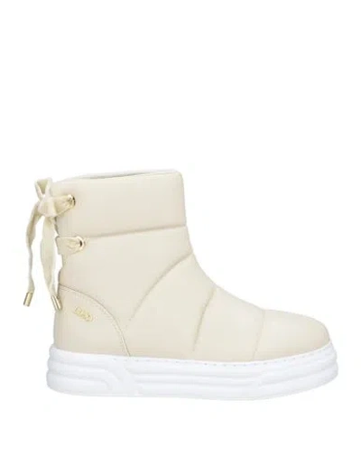 Liu •jo Woman Ankle Boots Ivory Size 9 Textile Fibers In White