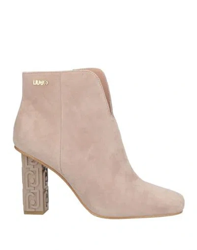 Liu •jo Woman Ankle Boots Light Brown Size 7 Leather In Beige
