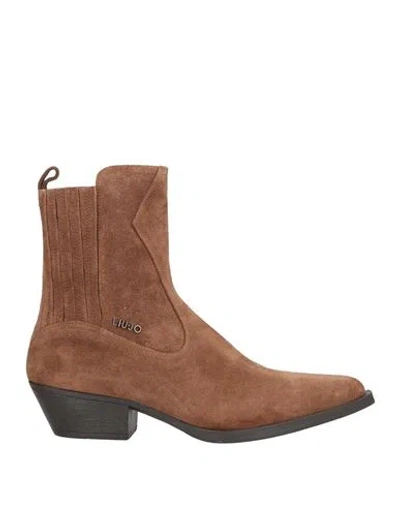 Liu •jo Woman Ankle Boots Tan Size 10 Leather In Brown