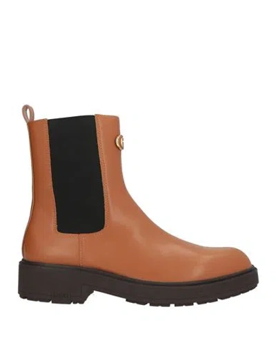 Liu •jo Woman Ankle Boots Tan Size 9 Leather In Brown