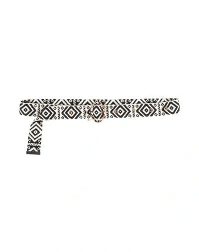 Liu •jo Woman Belt Off White Size Onesize Cotton, Polyester In Black
