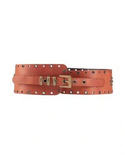Liu •jo Woman Belt Rust Size M Leather In Brown