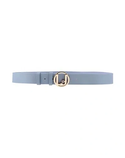 Liu •jo Woman Belt Sky Blue Size 38 Cow Leather
