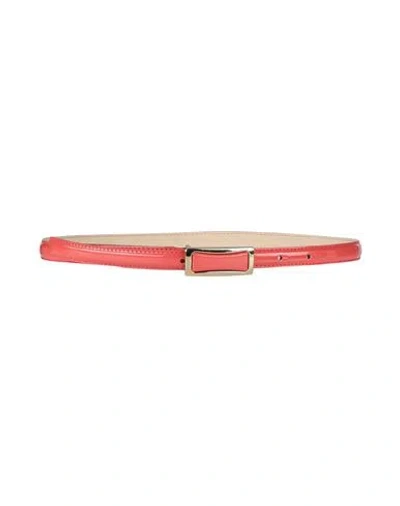 Liu •jo Woman Belt Tomato Red Size S Polyurethane, Zamak, Polyester, Cotton