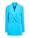 Liu •jo Woman Blazer Azure Size 10 Polyester, Elastane In Blue
