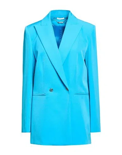 Liu •jo Woman Blazer Azure Size 10 Polyester, Elastane In Blue