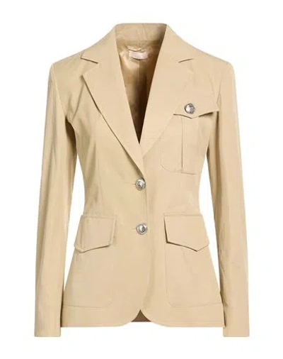 LIU •JO LIU •JO WOMAN BLAZER BEIGE SIZE 10 COTTON, LYOCELL