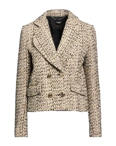 Liu •jo Woman Blazer Beige Size 12 Acrylic, Textile Fibers, Cotton, Wool, Viscose In Neutral