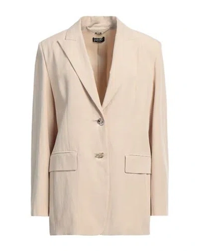 Liu •jo Woman Blazer Beige Size 12 Viscose, Linen