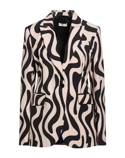 Liu •jo Woman Blazer Beige Size 6 Polyester, Elastane In Black