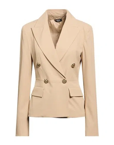 Liu •jo Woman Blazer Beige Size 6 Polyester, Elastane In Brown
