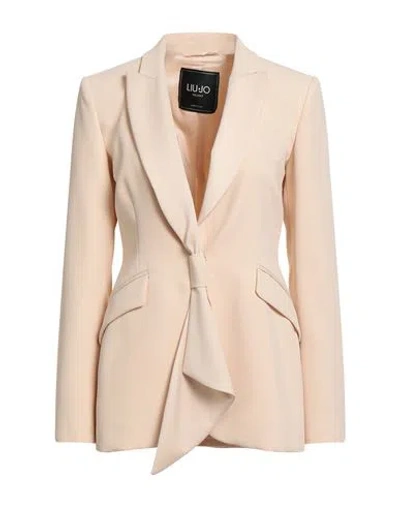 Liu •jo Woman Blazer Beige Size 6 Polyester In Pink